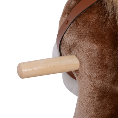 Kids Plush Toy Rocking Horse Pony Toddler Ride on Animal for Girls Birthday Gifts with Realistic Sounds