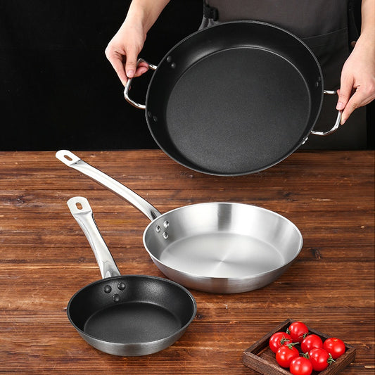 Premium Non-Stick Stainless Steel Frying Pan - 24cm Professional Cookware