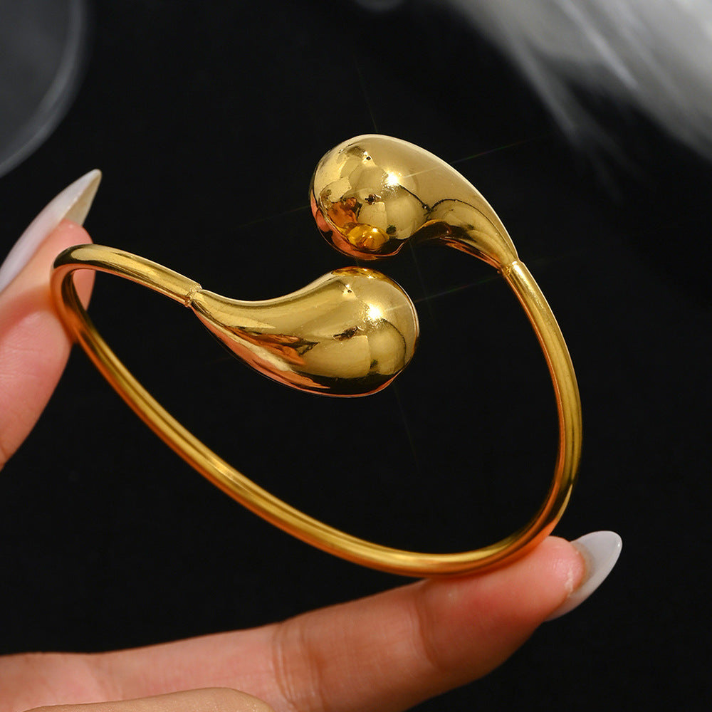 Stainless Steel Gold Bracelet - Love Nail Design