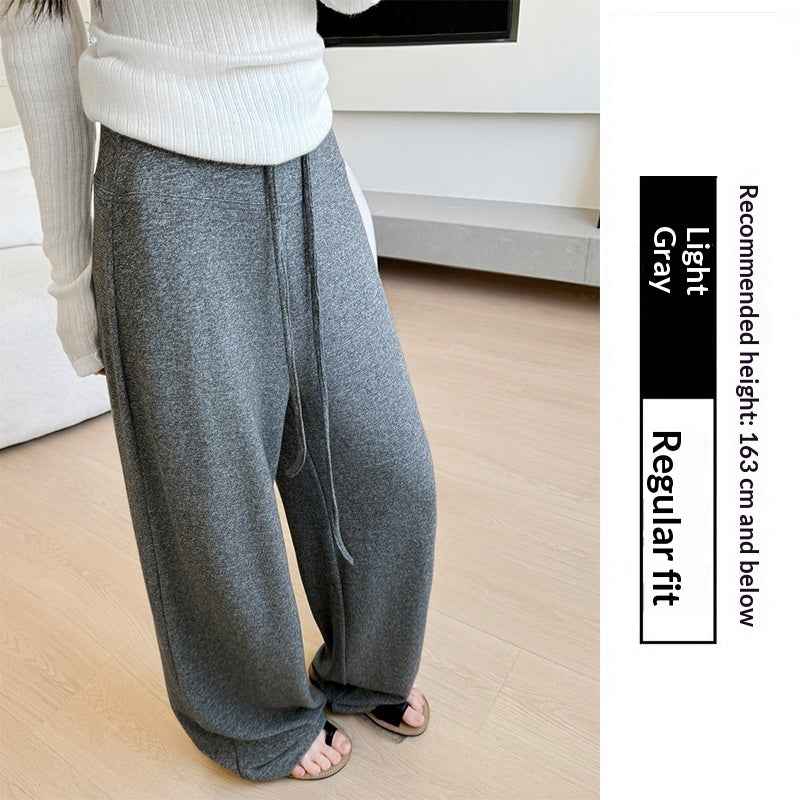 High-waisted Loose Knit Pants For Women