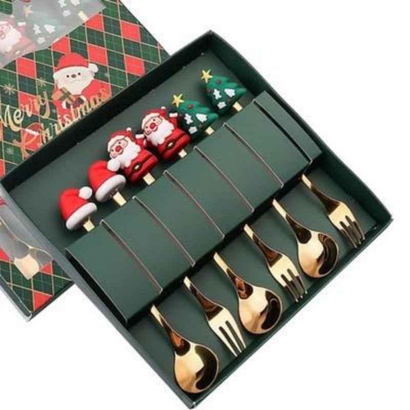 Six-piece Flatware Mixing Spoon Style Cutlery Set - Holiday Dining - DropOnline.co