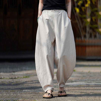 Linen Casual Harem Pants Loose Wide-leg Pants