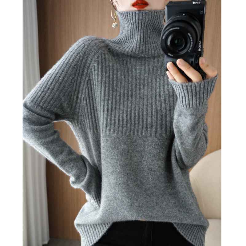 Loose High-neck Sweater Base Layer For Women