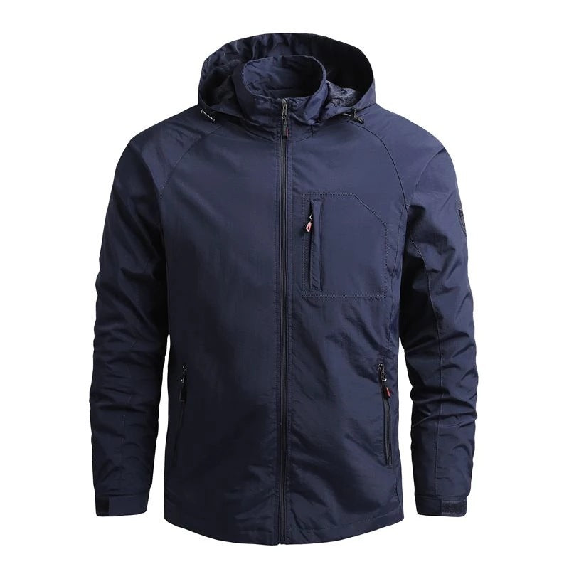 Men's Fashion Solid Color Single Outdoor Jacket - Casual Windproof Outerwear