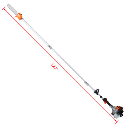 5 In 1 Multi-Functional Trimming Tool, 56CC 2-Cycle Garden Tool System With Gas Pole Saw, Hedge Trimmer, Grass Trimmer, And Brush Cutter EPA Compliant