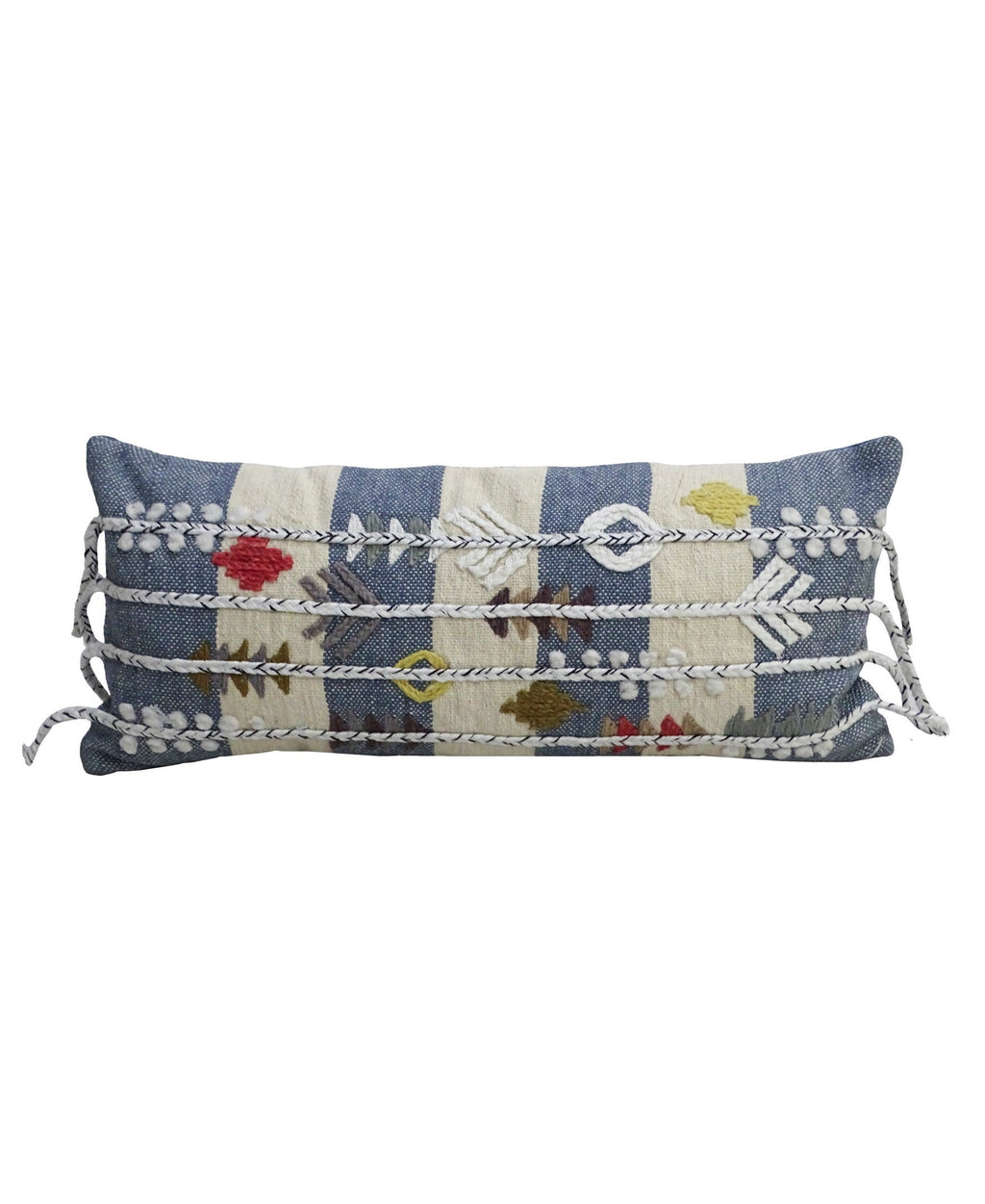 Coussin décoratif brodé 30 x 76 cm