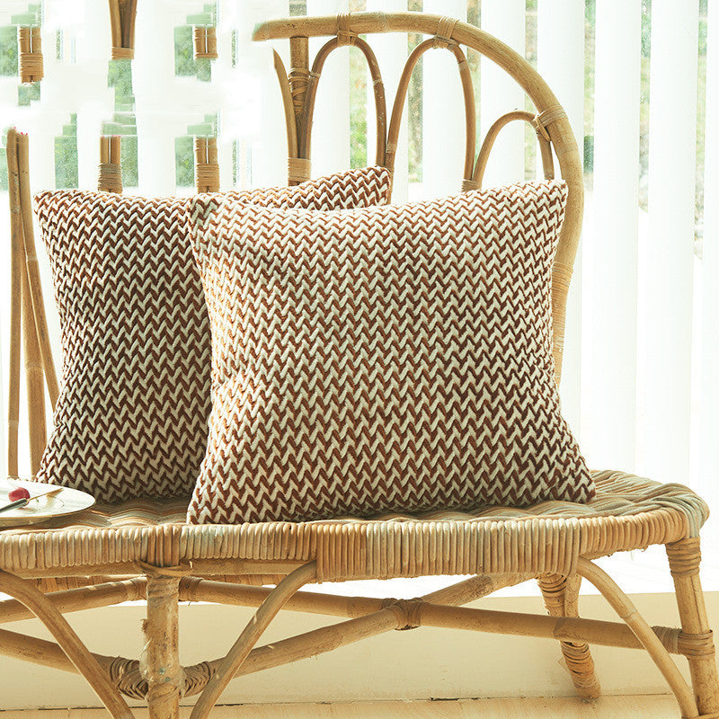 Herringbone Double-sided Plush Car Cushion Sofa Cushion