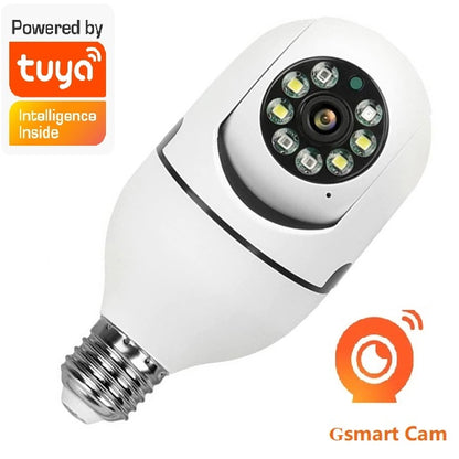 3MP Bulb Surveillance Camera 5G & 2.4GHz Dual Band Full Color Night Vision 360 Degree - DropOnline.co