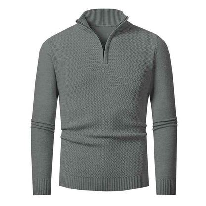 Men's Solid Color Half Zipper Sweater