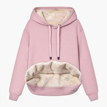 Autumn And Winter Warm Lamb Fleece Pocket Hooded Sports Sweatshirt Jacket For Women - DropOnline.co