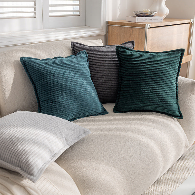 Corduroy Striped Pillow Cover - Textured Ribbed Cushion Case