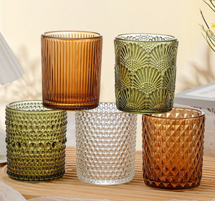 Colorful Home Decoration Glass Windproof Candles Glass Cup