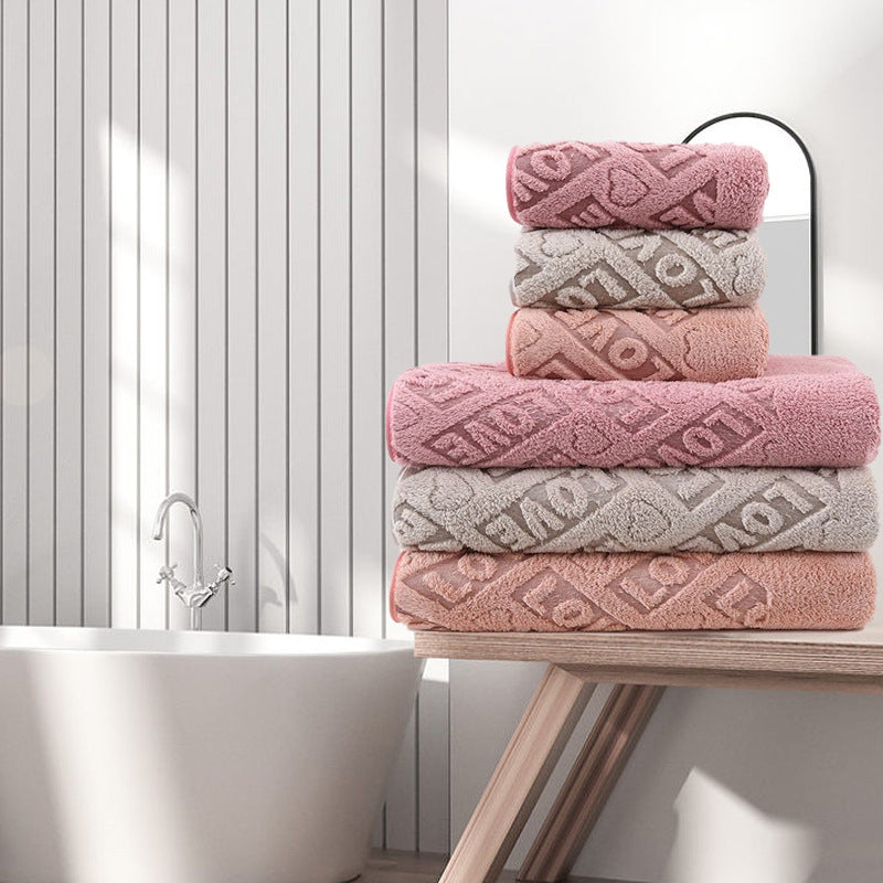 Jacquard Coral Fleece Towel Bath Towel Set Is More Absorbent And Ultra Soft For Drying Hair Than Pure Cotton