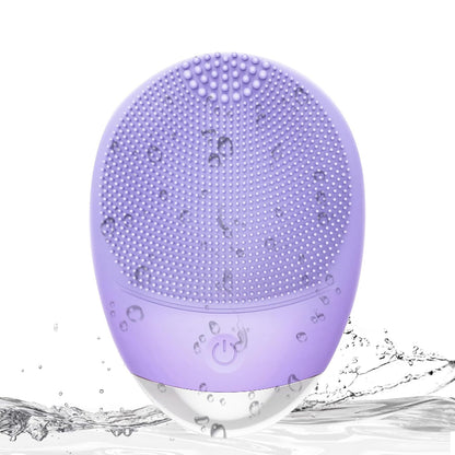 High Frequency Vibration Silicone Facial Cleansing Brush USB Rechargeable Electric Waterproof Silicone Facial Cleanser Thanksgiving Gift Christmas Gift Unisex - DropOnline.co