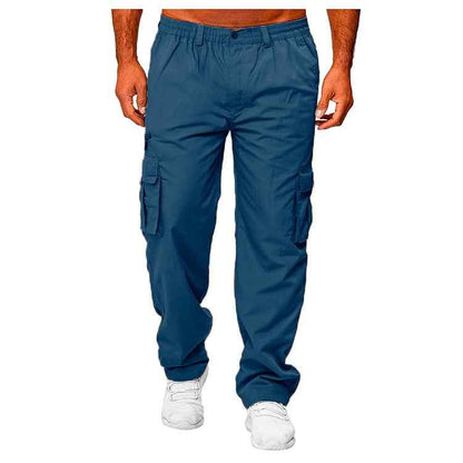 Men's Casual Multi-Pocket Cargo Pants - Loose Straight Fit Trousers