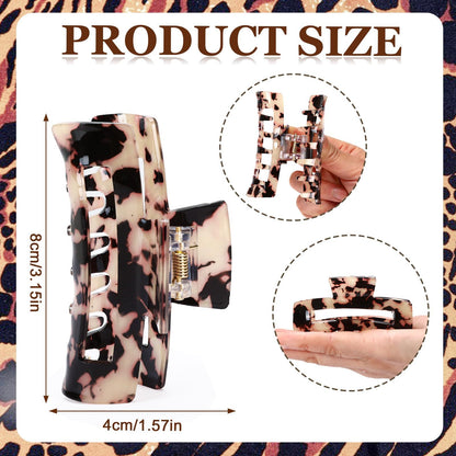 4Pcs Tortoise Hair Claw Clips, Acetate Hair Claw Clip Acrylic French Hair Banana Barrettes Jaw Clips, Stylish Hair Accessories For Women 3.15 Inch Fashion Strong Hold For Thick Thin Hair,442-9838-G14 - DropOnline.co