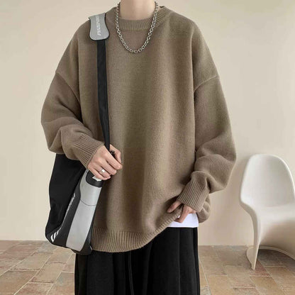 Korean Version New Round Neck Sweater Autumn Winter Men