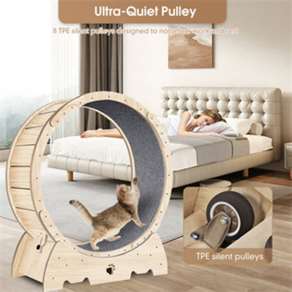 Cat Exercise Wheel For Indoor Cats, Running Wheel With Carpeted Runway - DropOnline.co