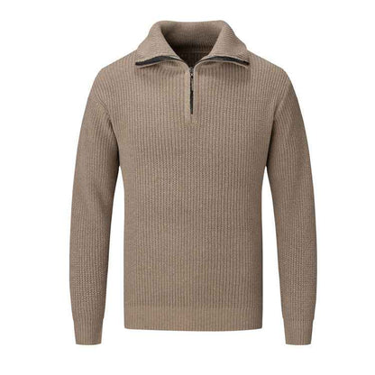 Polo Collar Men's Half Turtleneck Sweater