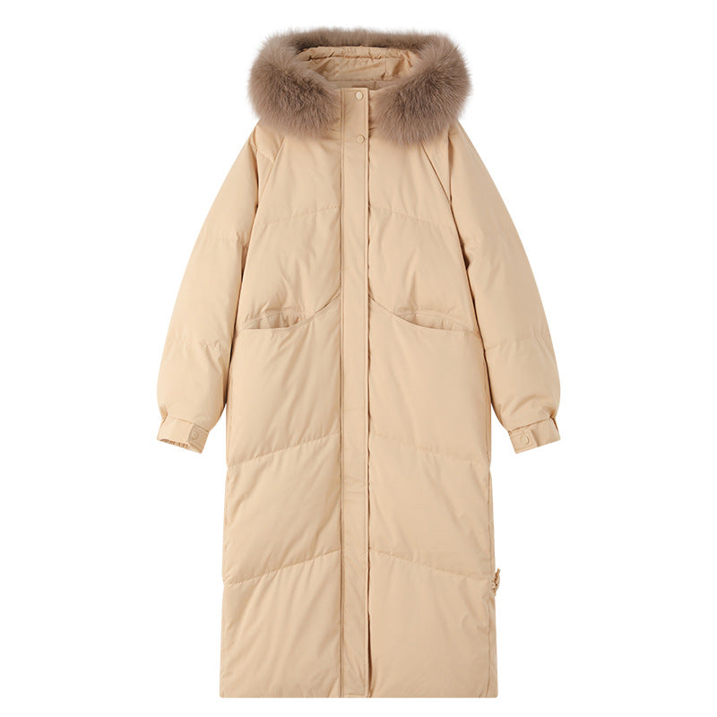 Women's Long Cotton-Padded Jacket - Knee-Length Winter Coat
