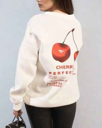 Women's Round Neck Print Long Sleeves Sweater