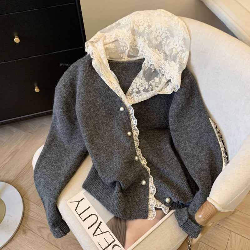 Lazy Chic Sweater Coat Loose French Top
