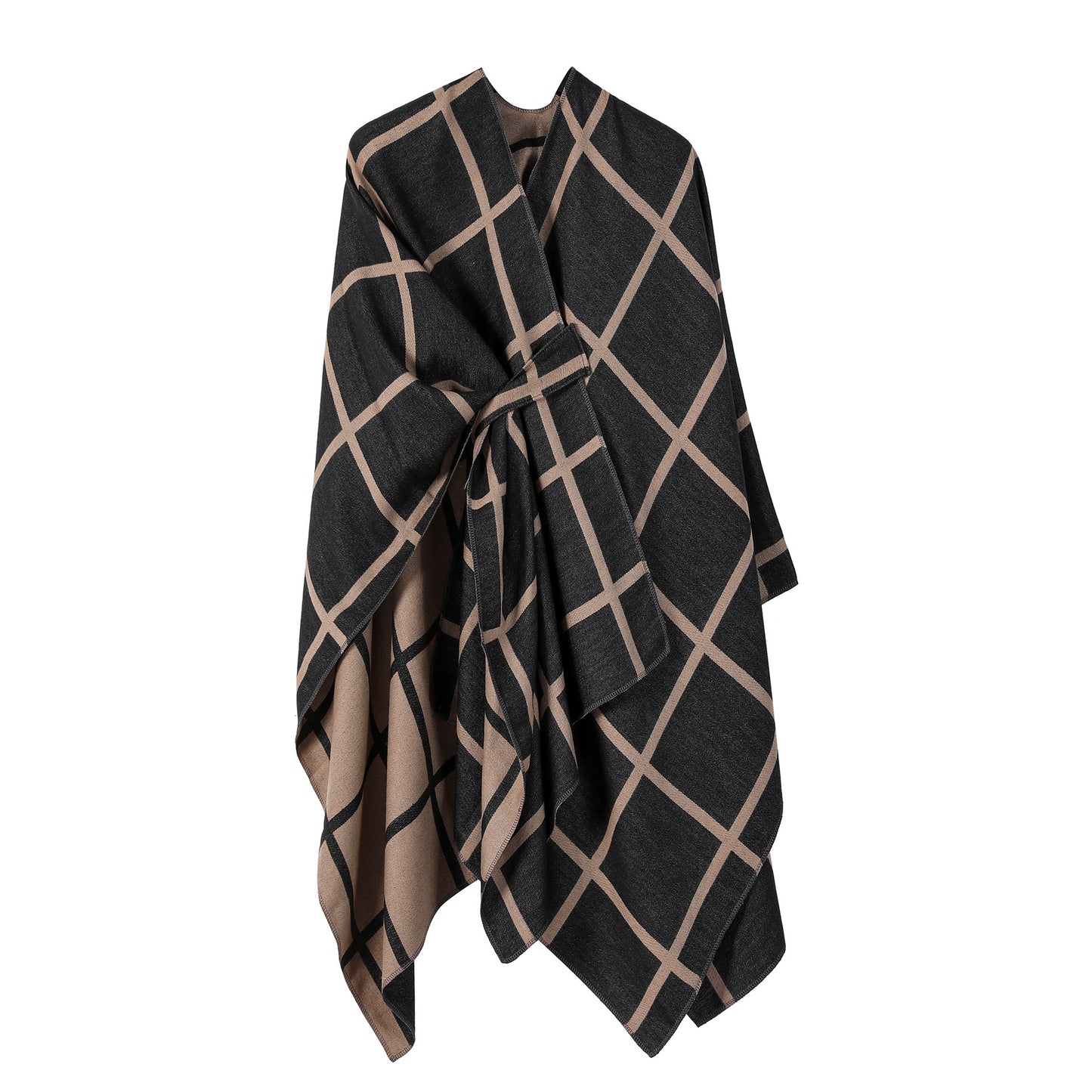 Women's Fashion Gingham Check Warm Scarf - Classic Plaid Winter Wrap