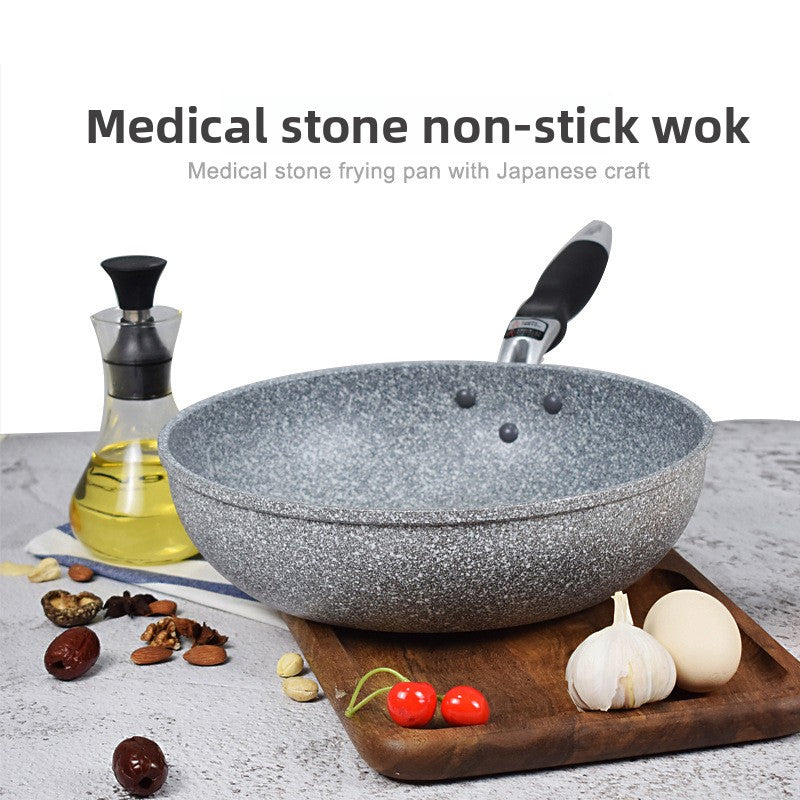 Professional Non-Stick Wok Pan - Aluminum Alloy with Magnetic Induction Base