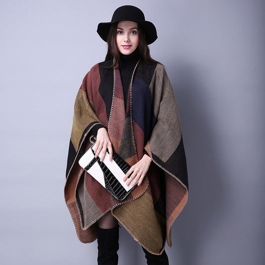 Leopard Print Artificial Cashmere Scarf - Women's Warm Winter Scarf