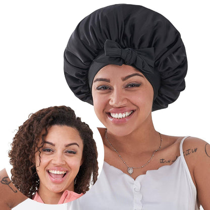 Silk Bonnet, Satin Hair Bonnet For Sleeping For Wavy Curly Natural Hair - DropOnline.co