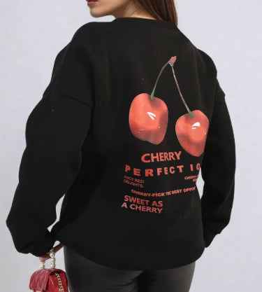 Women's Round Neck Print Long Sleeves Sweater