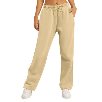 Same Style Solid Color Casual Loose Fleece-lined Trousers