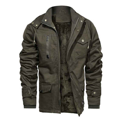 Fashionable Extra-thick Fleece-lined Men's Work Jacket