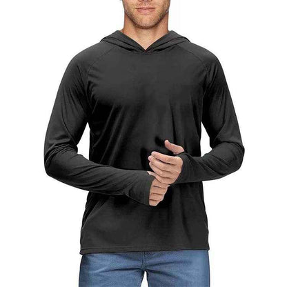 Long Sleeve Men's Loose Casual Hooded Workout Clothes Sweater