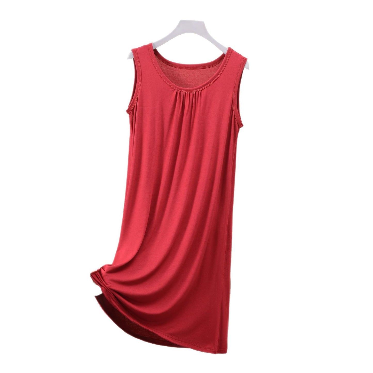 Plus Size Round Neck Ruffled Sleeveless Maxi Dress - Comfortable Casual Style