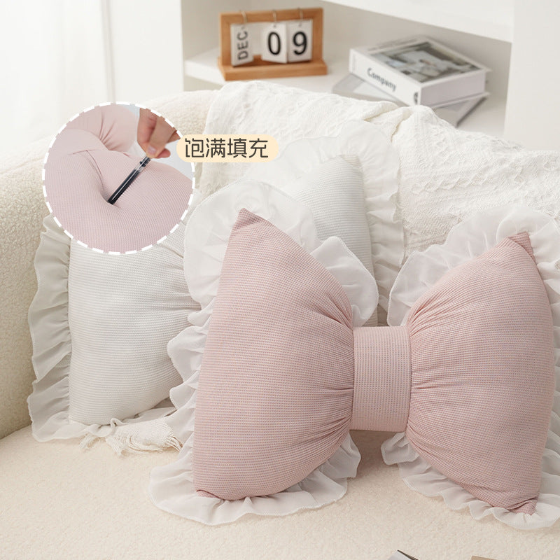 Sweet Cute Butterfly-shaped Waist Pillow Office Bedroom Sofa Home Pillow Four Seasons Universal Pillow Lace Side Cushion
