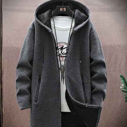 New Men's Chenille Hooded Cardigan Sweater