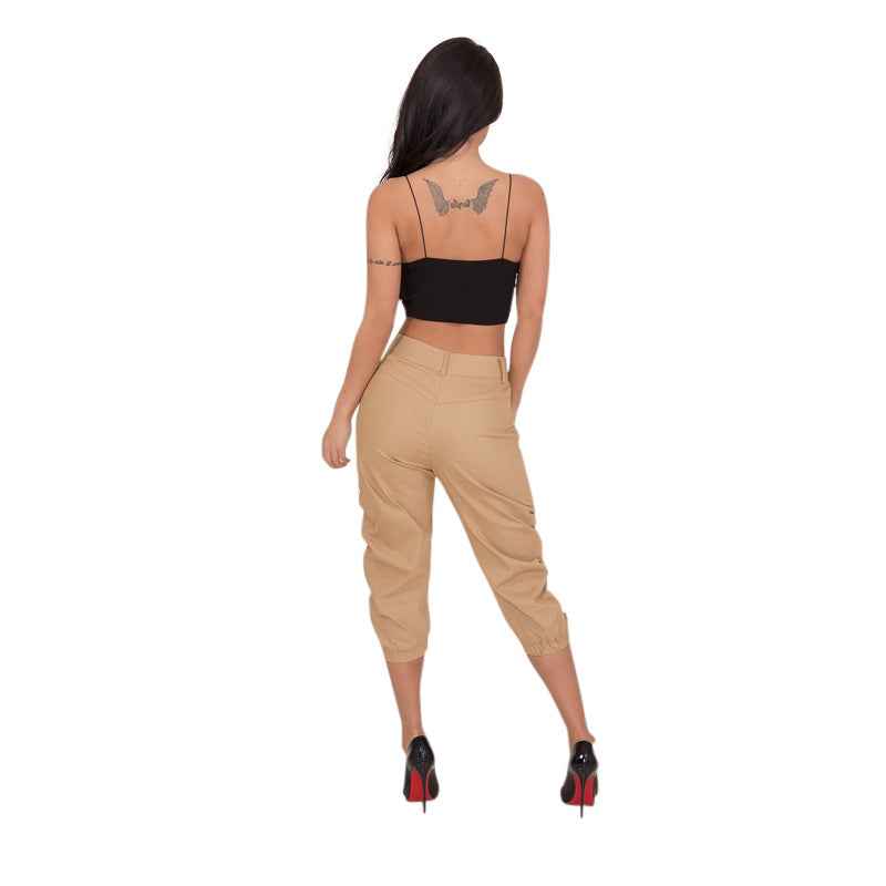 Women's Fashion Casual Cropped Pants Overalls