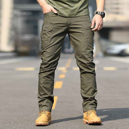 Men's Large Pocket Stitching Trousers - Loose Fit Tapered Pants