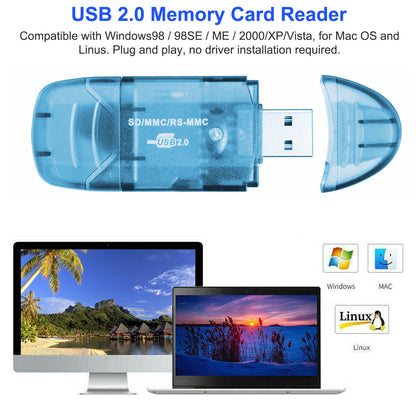 1Pc Memory Card Reader USB 2.0 480Mbps High Speed Card Reader Adapter For SD Card - DropOnline.co
