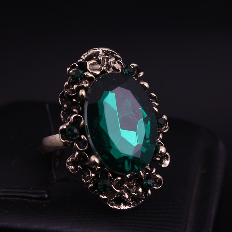 Crystal Gemstone Ring - Adjustable Large Stone Statement Piece
