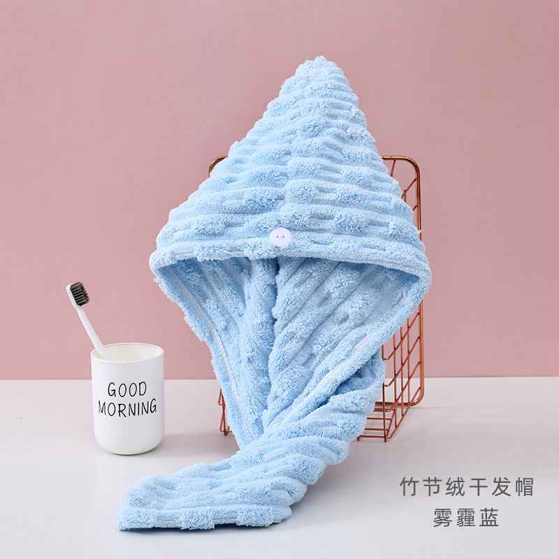Candy Velvet Hair-drying Cap Thick Absorbent Headscarf