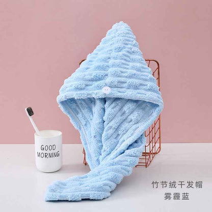 Candy Velvet Hair-drying Cap Thick Absorbent Headscarf