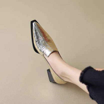 Crack Pointed Deep Mouth High Heels Women