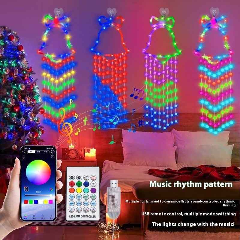 Christmas Bell LED String Lights - Hanging Lamp Atmosphere Tree Decoration - DropOnline.co