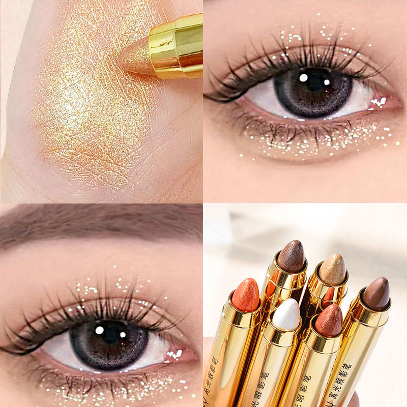 Dual-Ended Eyeshadow Stick - High-Gloss Shimmer Contour & Highlight Stick 6 Shades