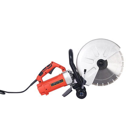Electric 14  Cut Off Saw Wet Dry Concrete Saw Cutter Guide Roller With Water Line Attachment 3000w With Blade
