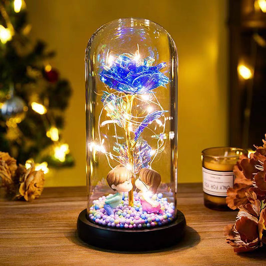 Eternal Rose LED Nightlight - Glass Dome Romantic Lamp