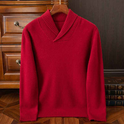 Men's Casual Fashion Collar Wool Pullover Sweater