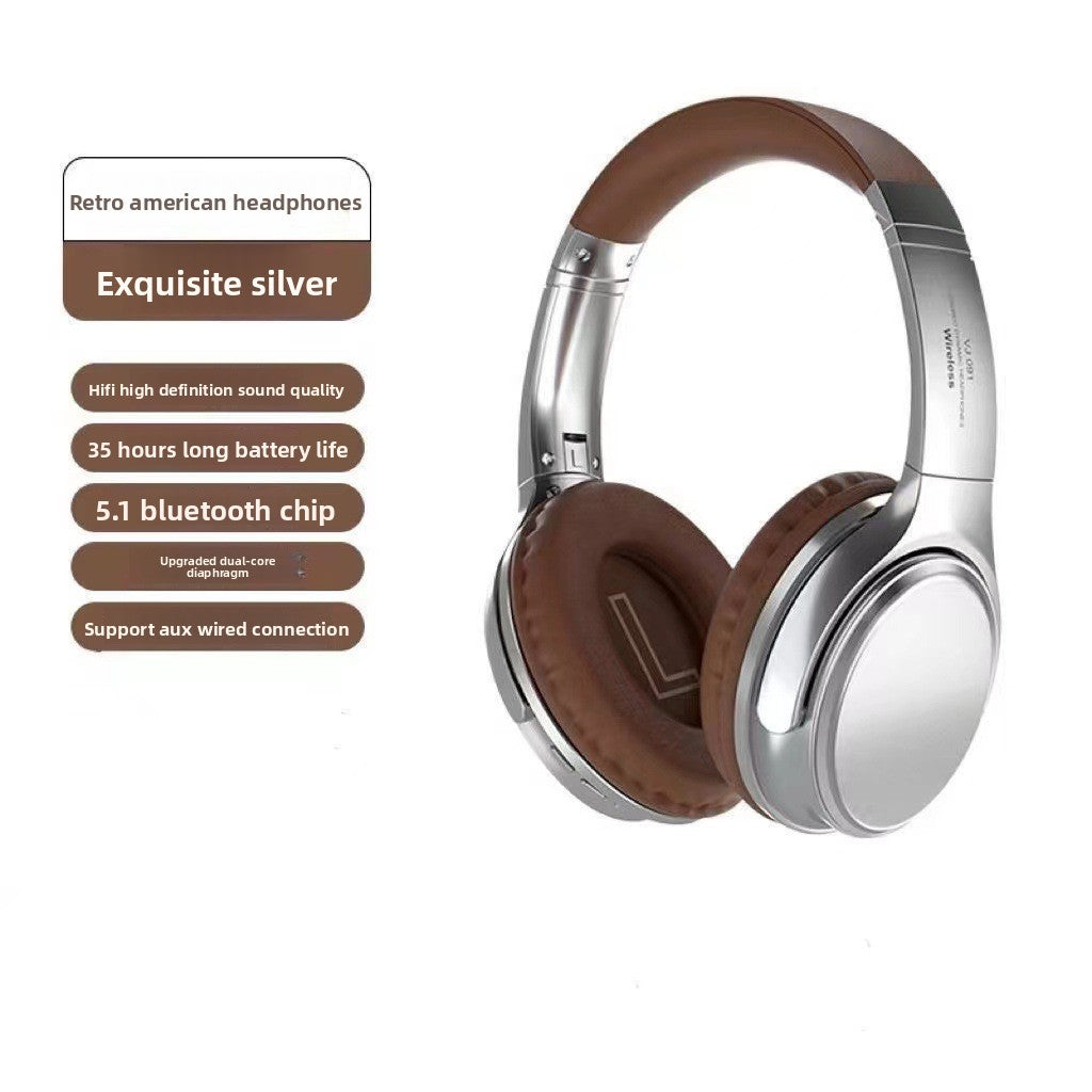 Vintage Style Bluetooth Headphones - Retro Wireless Over-Ear